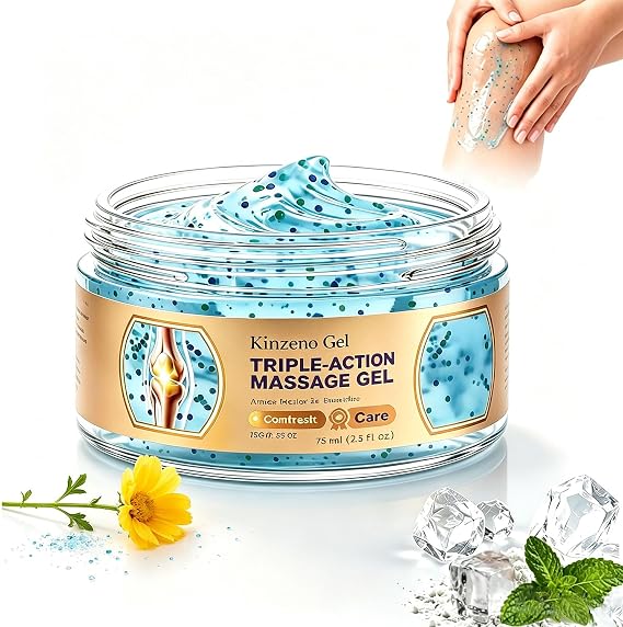 Applying Kinzeno gel to a sore knee